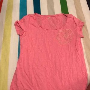 Pink flower loft shirt